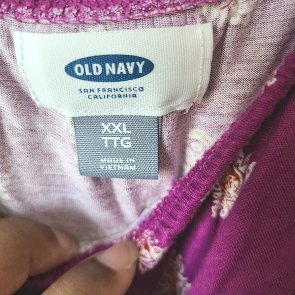Old Navy Purple Paisley Print Off The Shoulder Shirt Size XXL - Picture 8 of 9